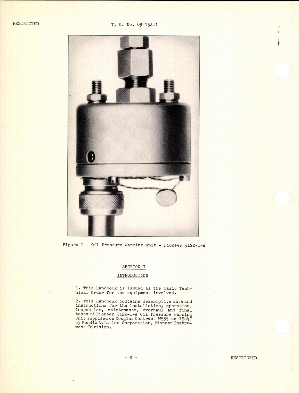 Sample page 4 from AirCorps Library document: Handbook of Instructions w PC for Oil Pressure Warning Unit
