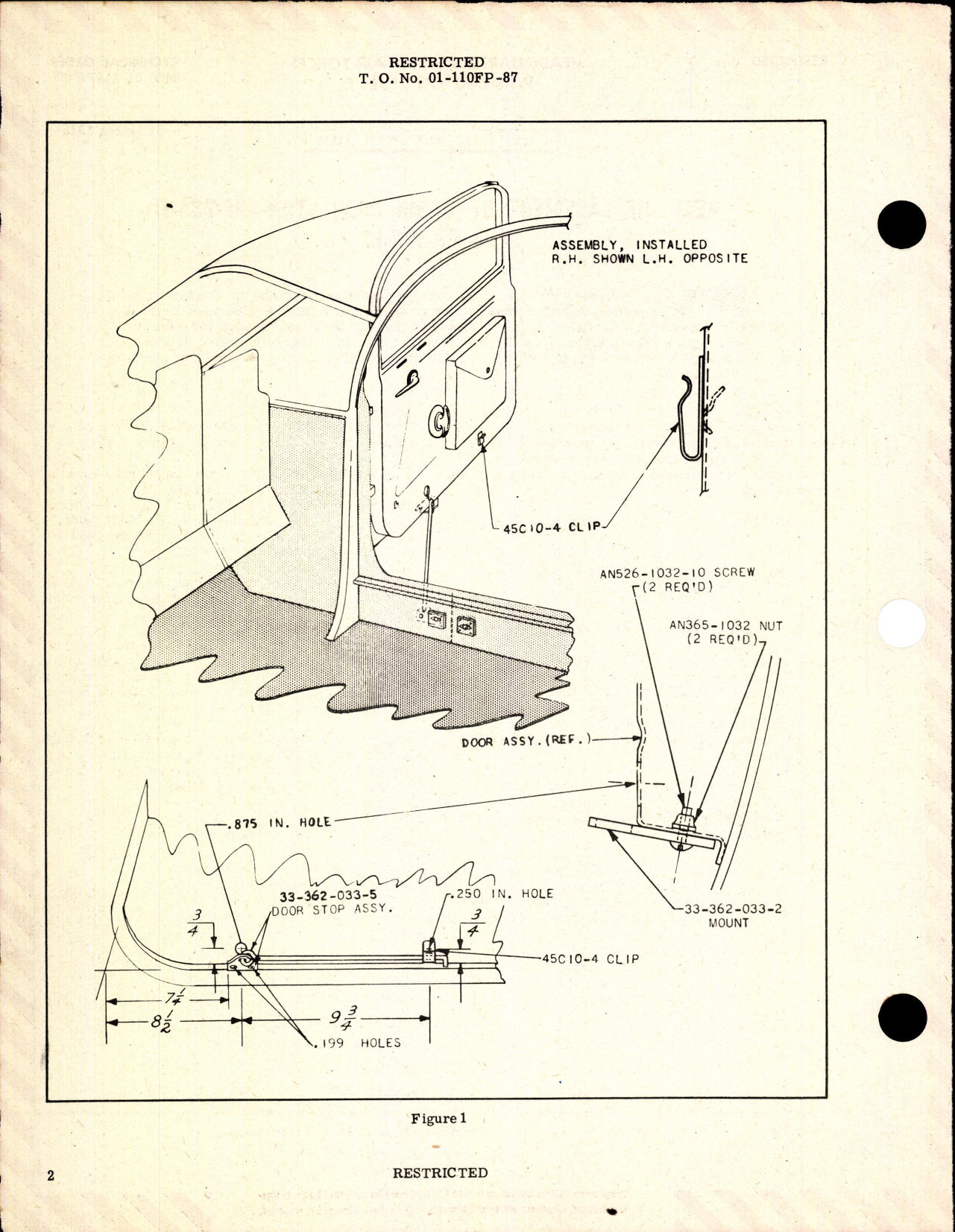 Sample page 2 from AirCorps Library document: Replacement of Cabing Door Stop for RP-63A