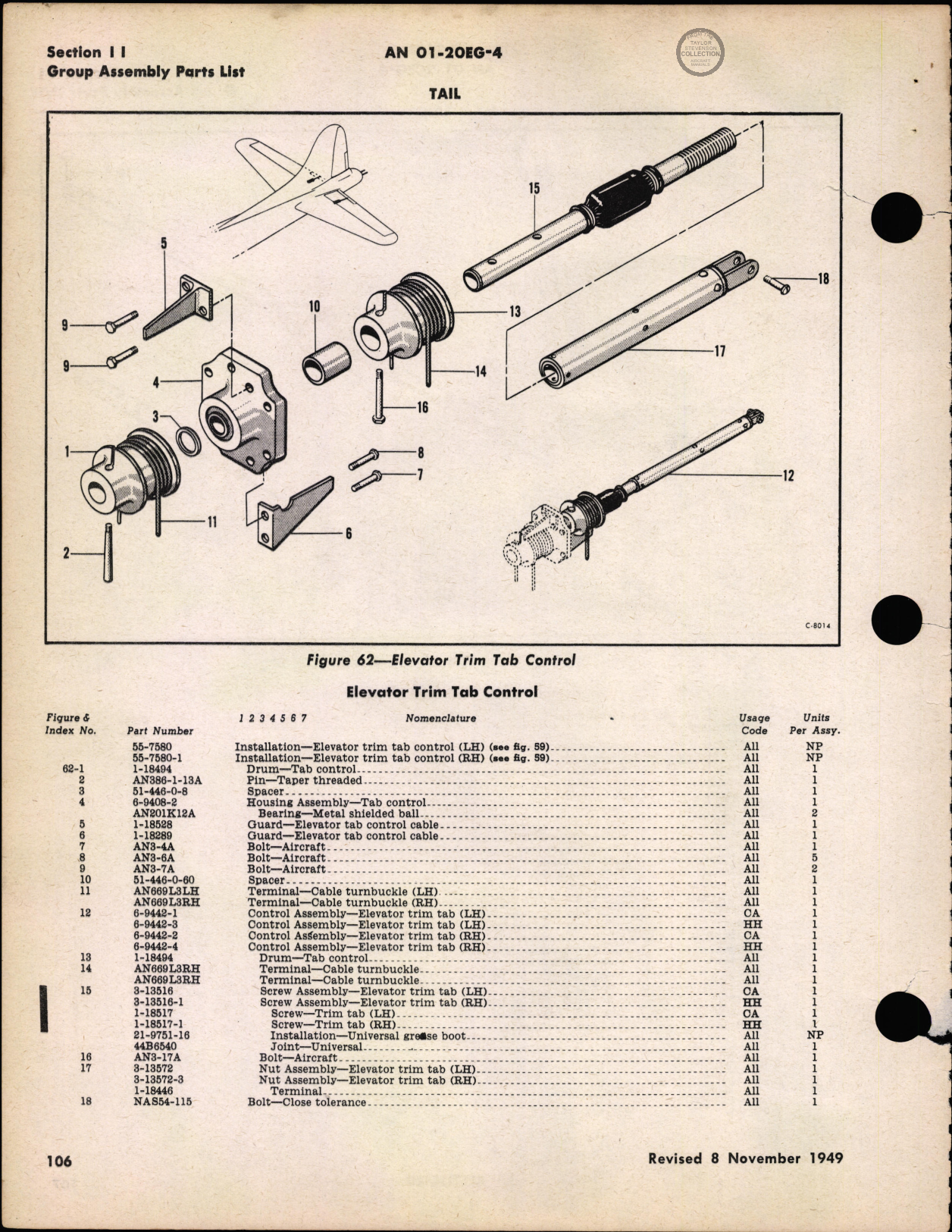 Sample page 110 from AirCorps Library document: Parts Catalog - B-17