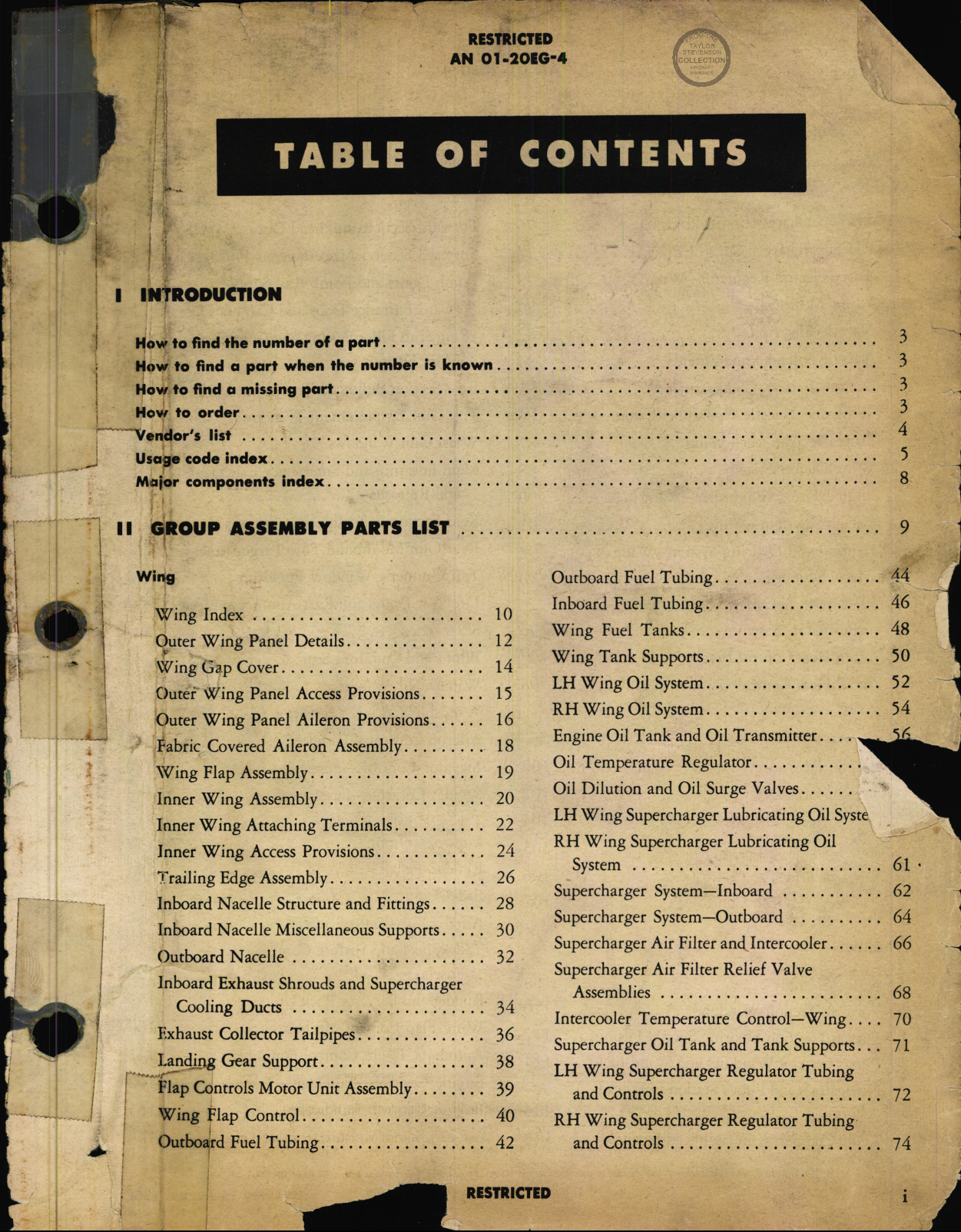 Sample page 1 from AirCorps Library document: Parts Catalog - B-17