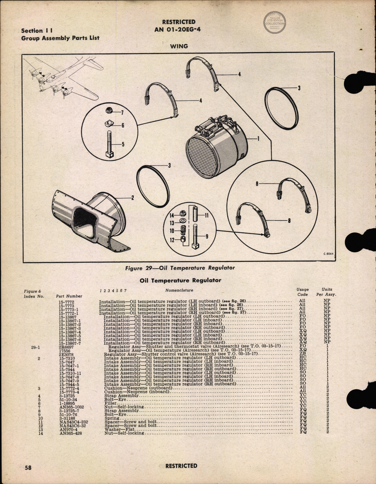 Sample page 62 from AirCorps Library document: Parts Catalog - B-17