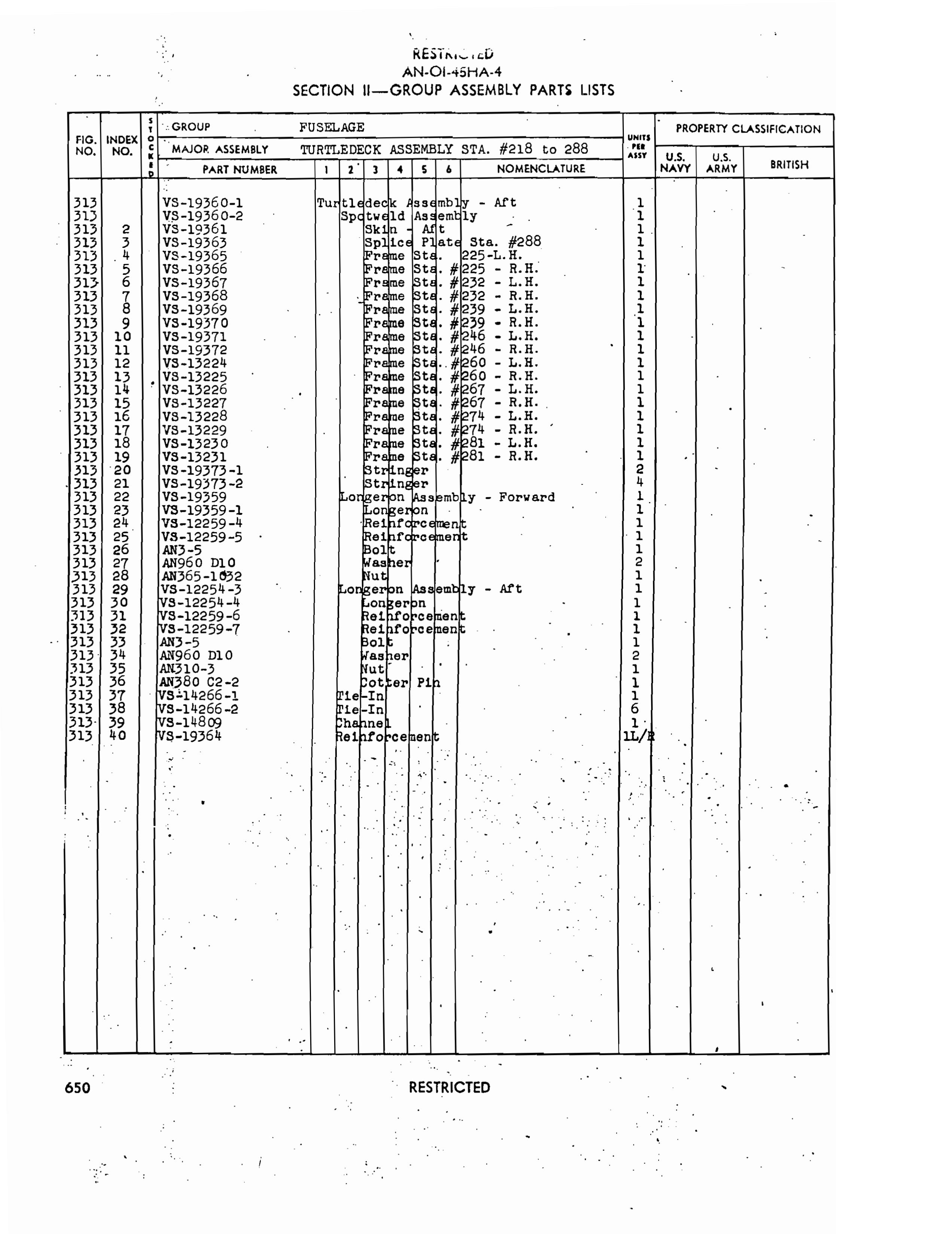 Sample page 681 from AirCorps Library document: Parts Catalog - Corsair