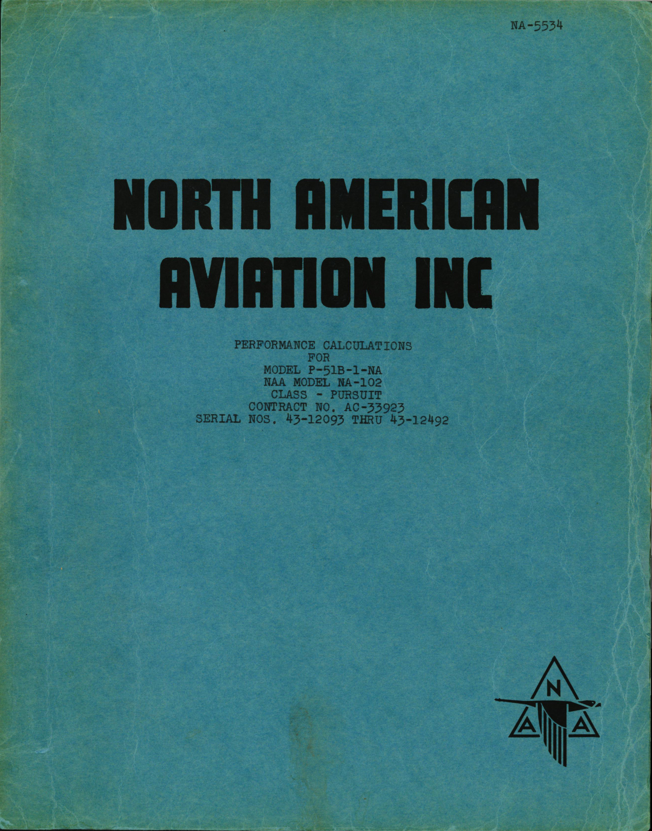 Sample page 1 from AirCorps Library document: Performance Calculations for P-51B-1-NA (North American Engineering Dept)