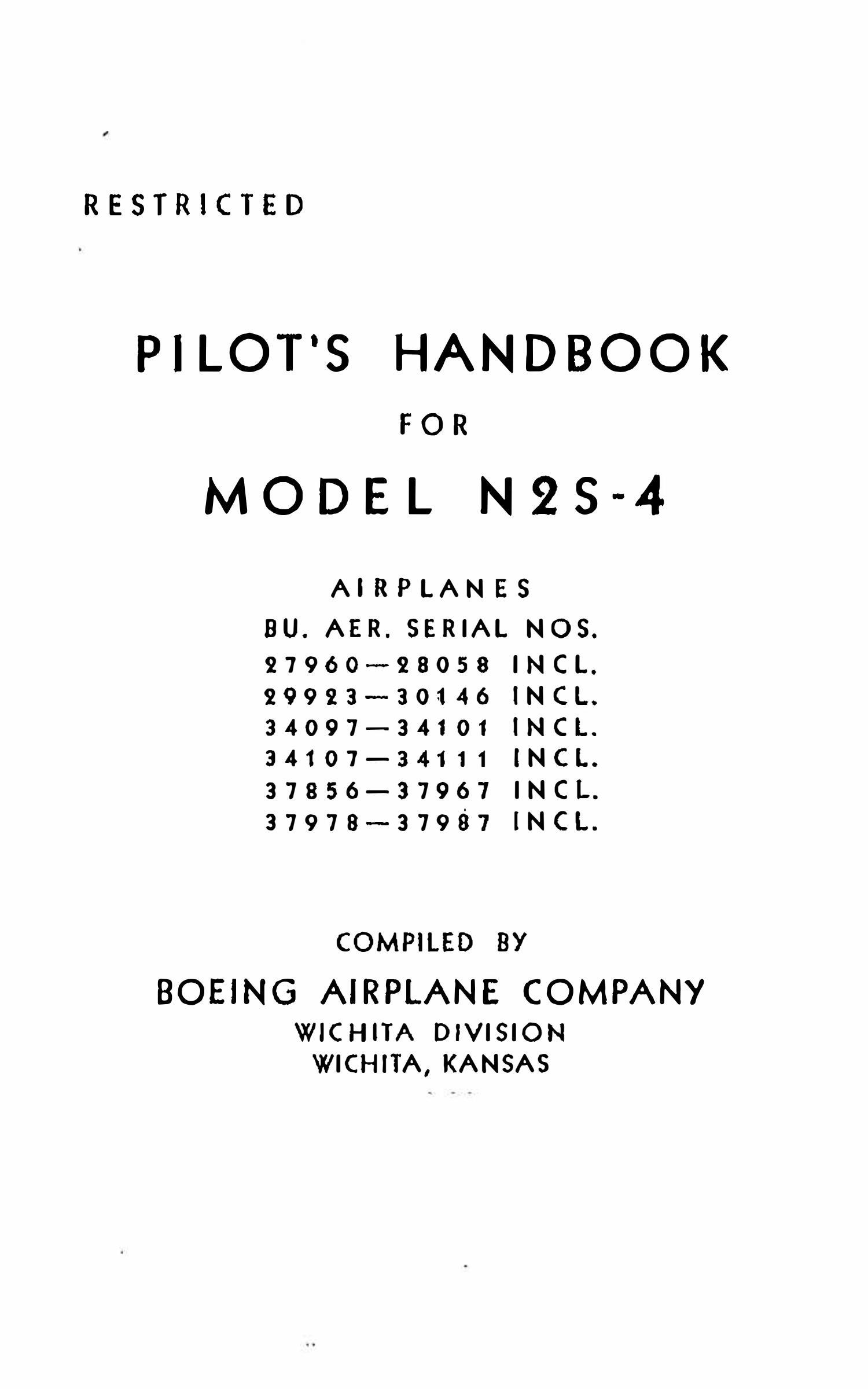 Sample page 1 from AirCorps Library document: Pilot's Handbook - Stearman - N2S-4