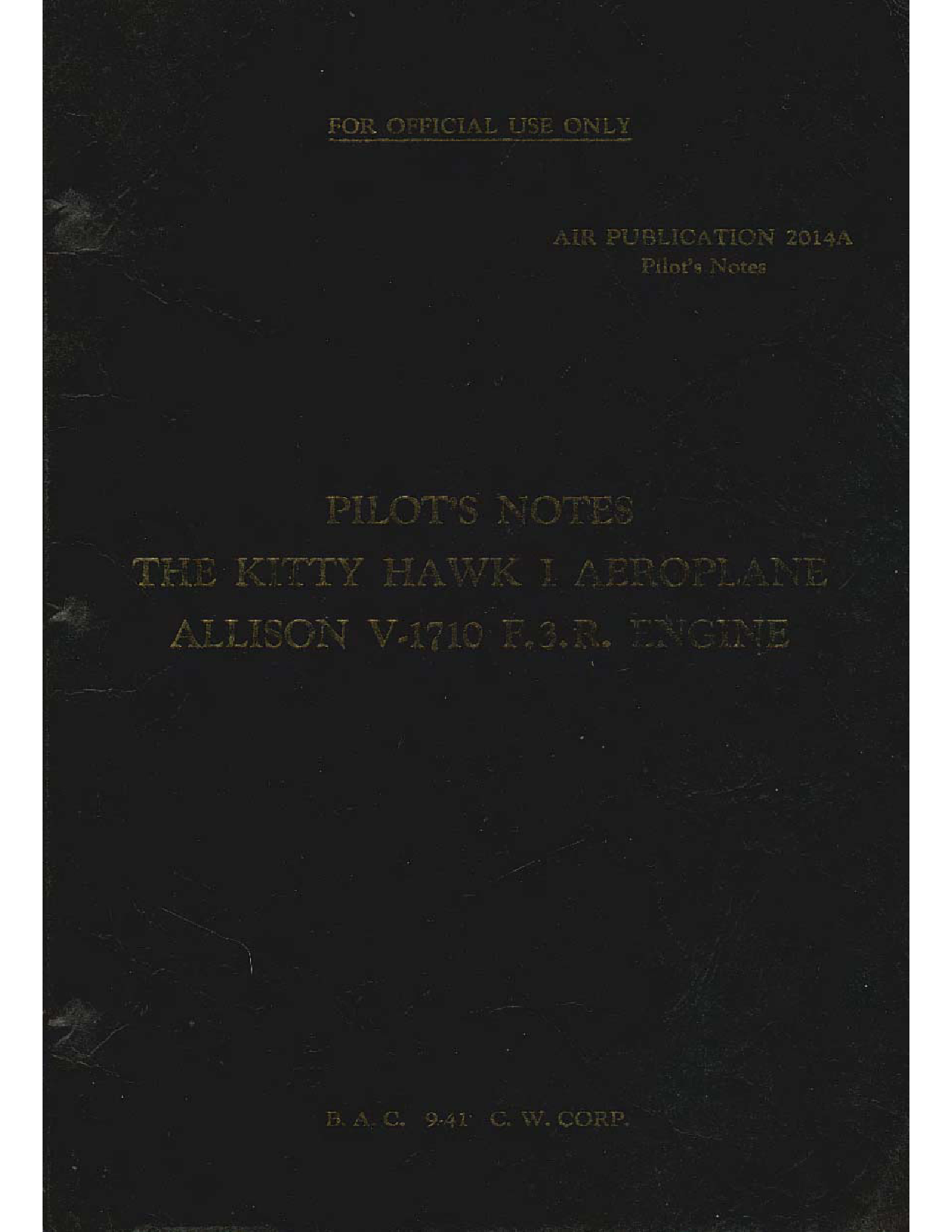 Sample page 1 from AirCorps Library document: Pilot's Notes - Kittyhawk I