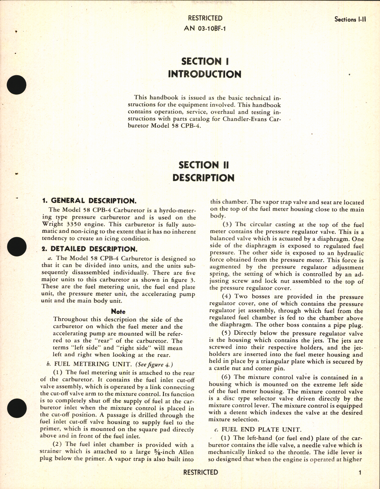Sample page 7 from AirCorps Library document: Handbook of Instructions with Parts Catalog for Hydro-Metering Carburetor Model 58CPB-4