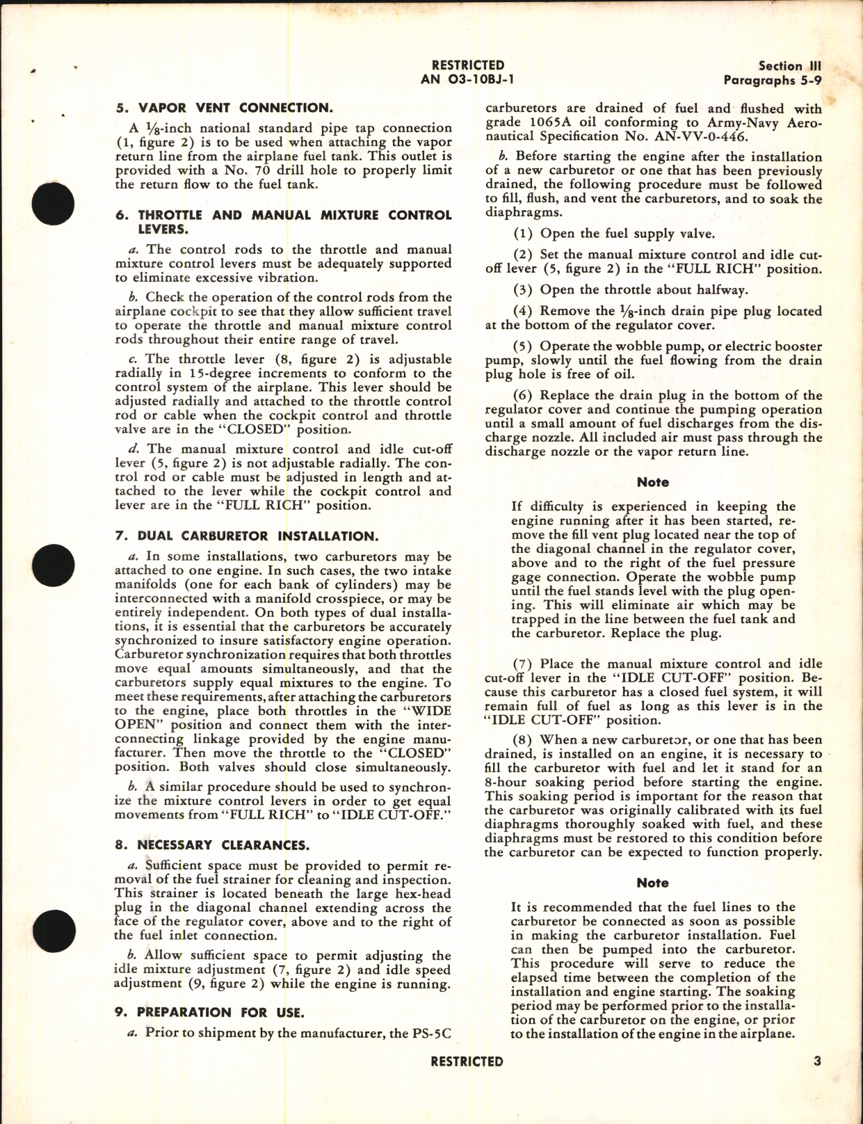 Sample page 5 from AirCorps Library document: Handbook of Instructions with Parts Catalog for Type PS-5C Injection Carburetor