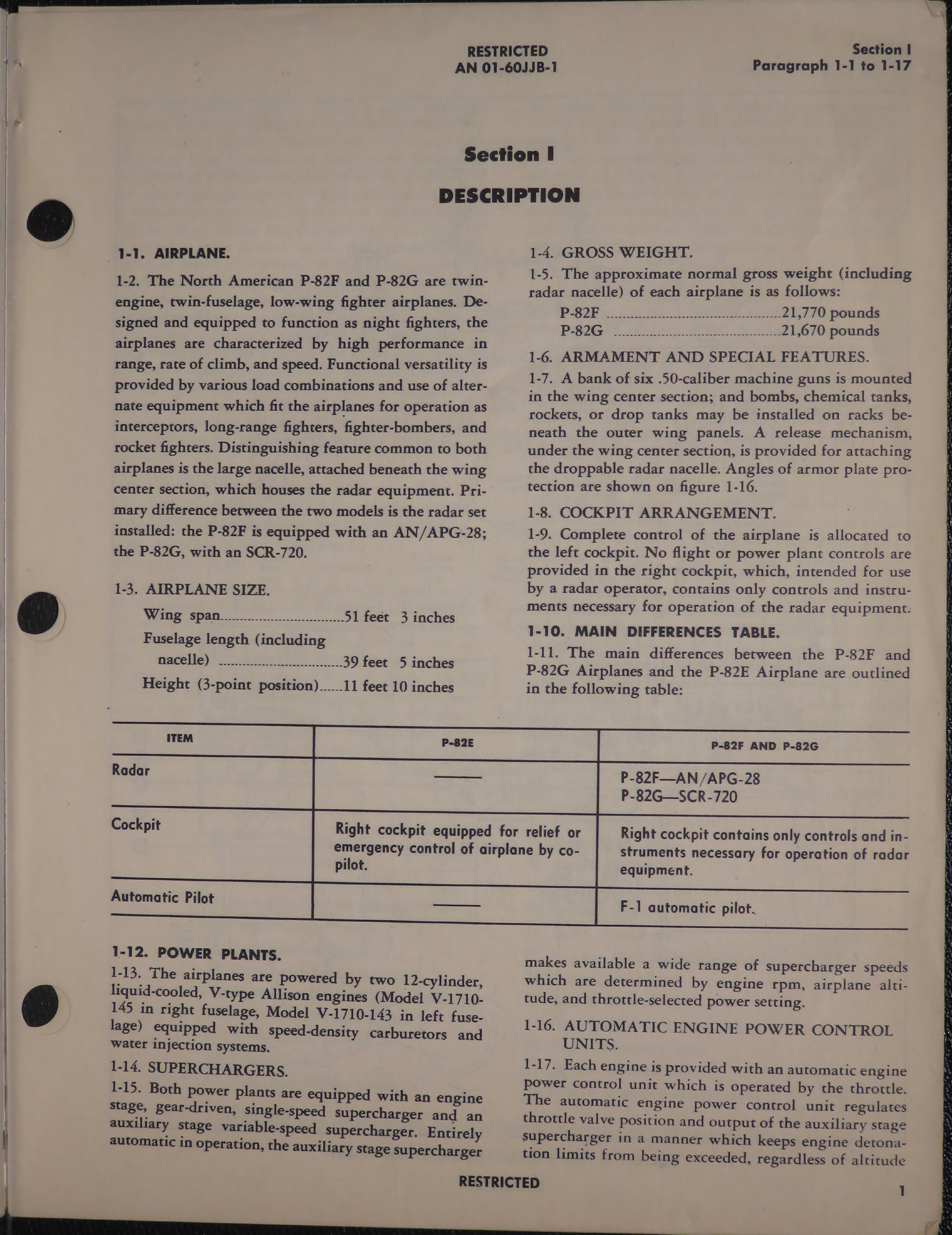 Sample page 5 from AirCorps Library document: Pilot's Handbook for Army Models P-82F and G
