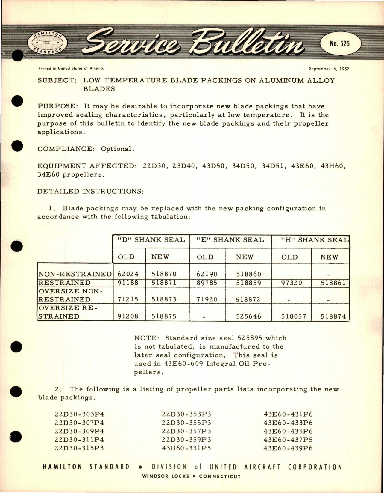 Sample page 1 from AirCorps Library document: Low Temperature Blade Packings on Aluminum Alloy Blade