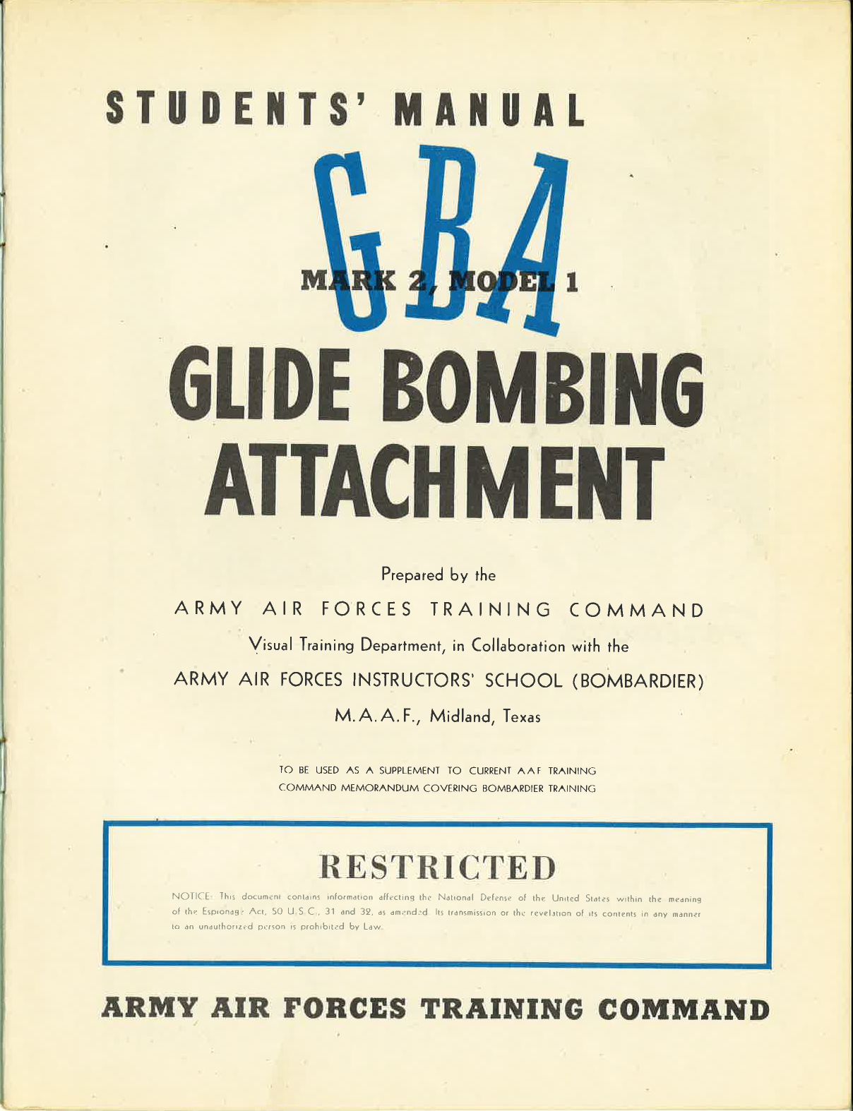Sample page 2 from AirCorps Library document: Student's Manual - Glide Bombing Attachment