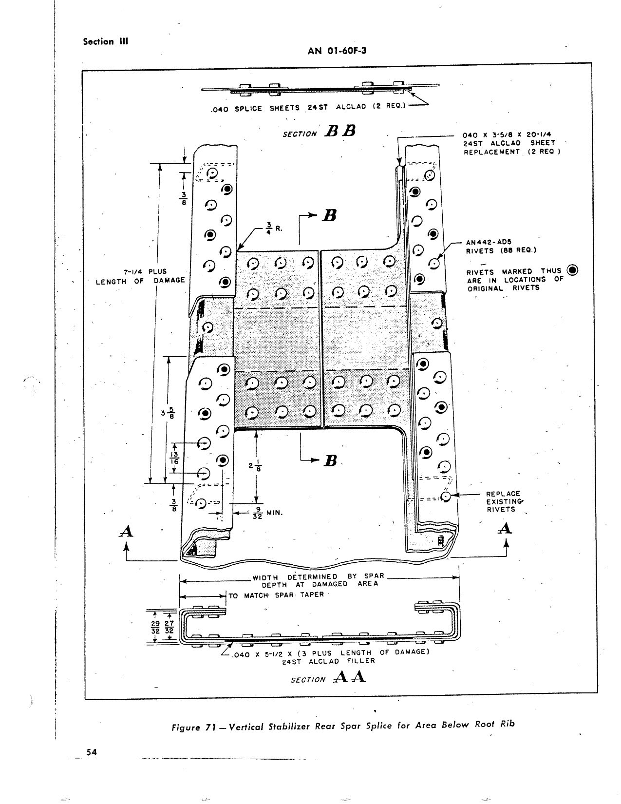 Sample page 62 from AirCorps Library document: Structural Repair Instructions - T-6, SNJ-3, SNJ-4, SNJ-5