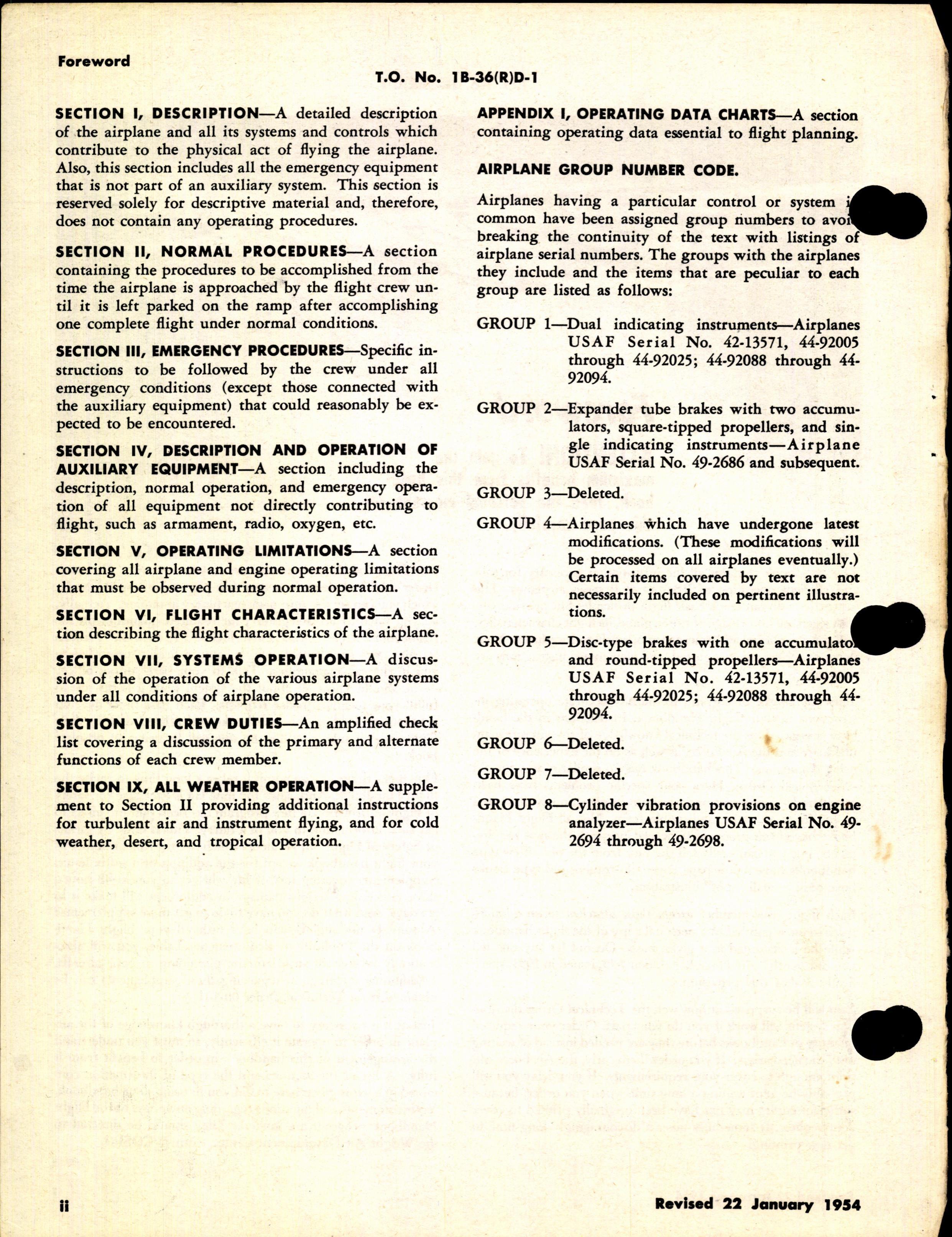 Sample page 8 from AirCorps Library document: Flight Handbook for B-36D and E Airplanes