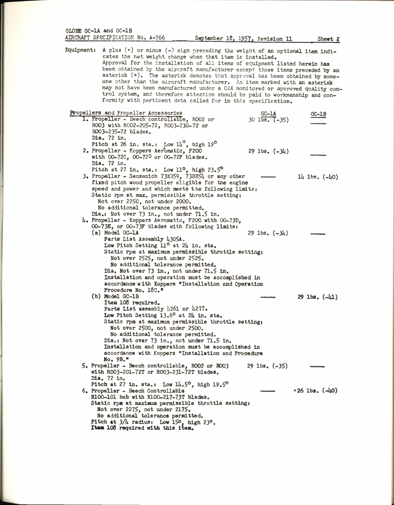 Sample page 5 from AirCorps Library document: Swift Specifications, A.D. Notes, and S.T.C.'s