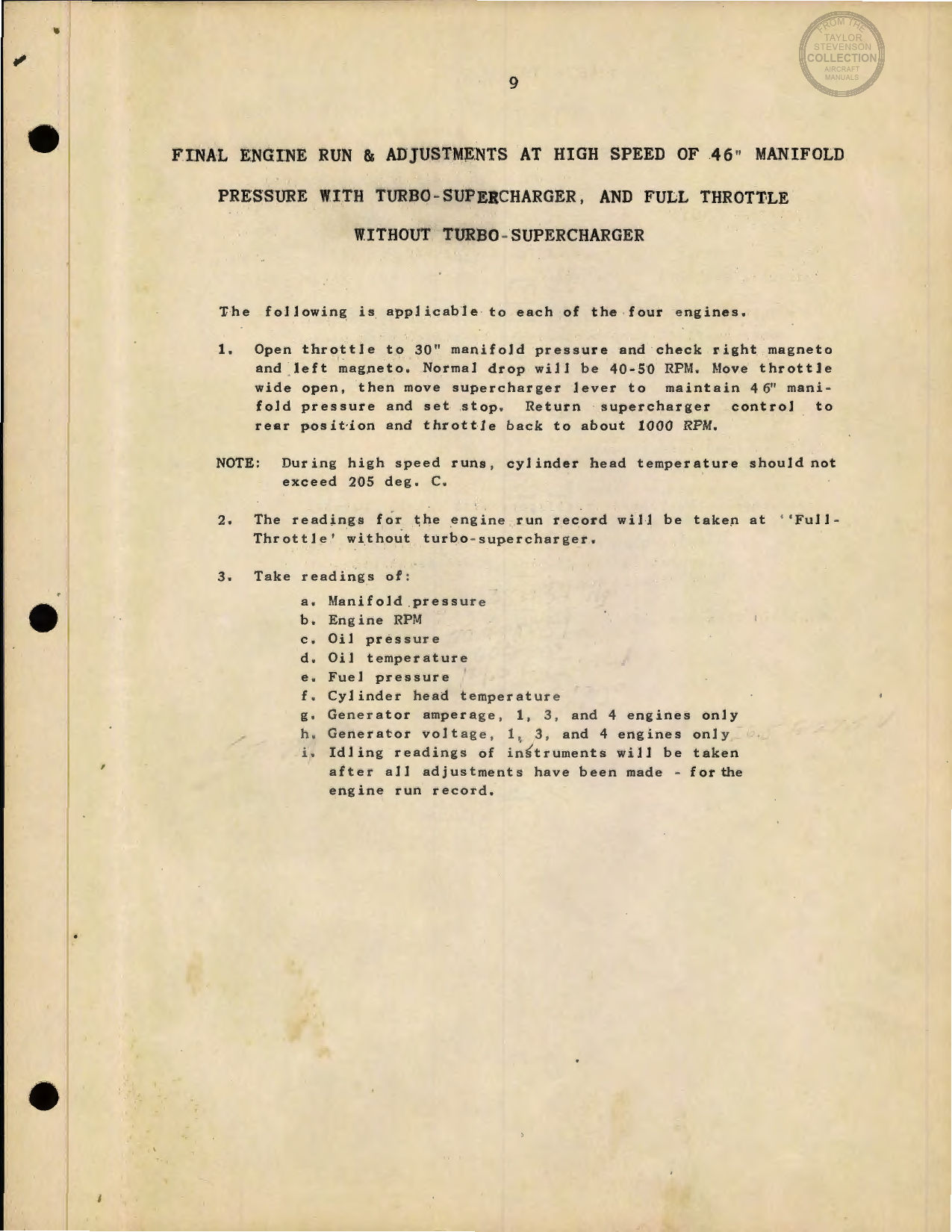 Sample page 1 from AirCorps Library document: Final Engine Run & Adjustments at High Speed of 46