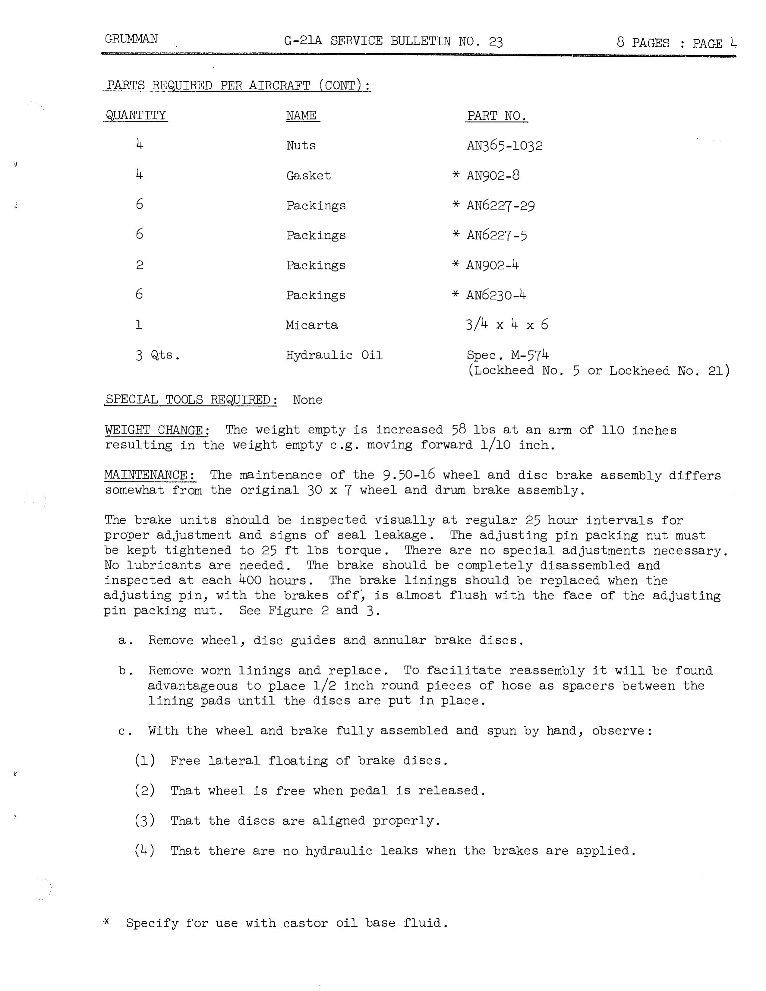 Sample page 5 from AirCorps Library document: Installation of Landing Gear and Brakes for G-21A