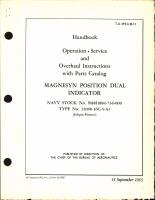Operation, Service, & Overhaul Inst w/ Parts Catalog for Magnesyn Position Dual Indicator