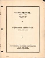 Operators Handbook for Continental A-50, A-65, and A-75 Series Engines