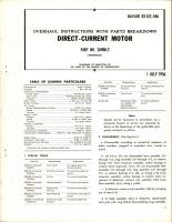Overhaul Instructions with Parts Breakdown for Direct Current Motor - Part 26900-2