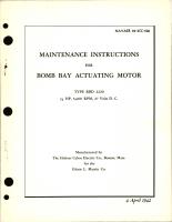 Maintenance Instructions for Bomb Bay Actuating Motor Type RBD 2220 