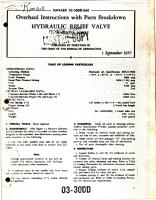 Overhaul Instructions with Parts Breakdown for Hydraulic Relief Valve - A-40203A-3650