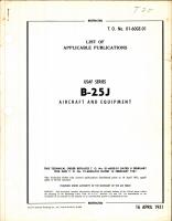 List of Applicable Publications for the B-25J (Aircraft & Equipment)