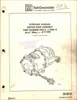 Overhaul Manual for Motor Pump Assembly - Parts 7501-6, -7 and -8 