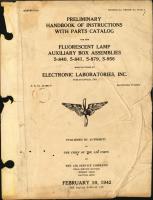 Preliminary Handbook of Instructions with Parts Catalog for Fluorescent Lamp Auxiliary Box Assemblies S-840, S-841, S-879, and S-956