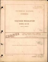 Overhaul Manual for Voltage Regulator - Model GR-28