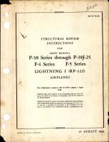 Structural Repair Inst for P-38 Series thru P-38J-25, F-4, and F-5 Series