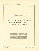 Operation and Service Instructions for D-C Selsyn Position Indicators and Transmitters