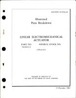 Parts Breakdown for Linear Electromechanical Actuator - Part 541042-3-1 