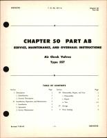 Service, Maintenance & Overhaul Instructions for Air Check Valves, Chapter 50 Part AB
