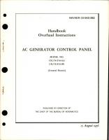 Overhaul Instructions for AC Generator Control Panel - Model CR2781F103A2 and CR2781F103B1