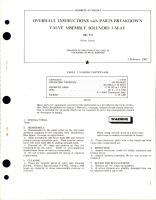 Overhaul Instructions with Parts Breakdown for Solenoid 3-Way Valve Assembly - 100-933 