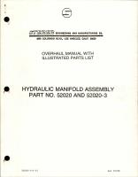 Overhaul Manual with Illustrated Parts List for Hydraulic Manifold Assembly - Part 52020, 52020-3