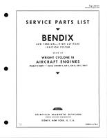 Service Parts List for Bendix Low Tension - High Altitude Ignition for Wright R-3350