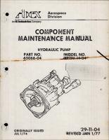 Maintenance Manual for Hydraulic Pump - Part 65066-04 - Model AP15V-14-04 