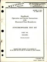 Operation, Service Instructions with Parts for Synchrophaser Test Set - Part GS4150M3