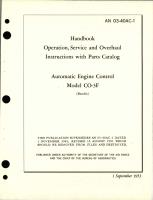 Operation, Service and Overhaul Instructions with Parts Catalog for Automatic Engine Control - Model CO-3F 