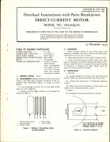 Overhaul Instructions with Parts Breakdown for Direct Current Motor - Model 5BA40LJ116 