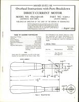 Overhaul Instructions with Parts Breakdown for Direct Current Motor - Model 5BA25JJ519B - Part 51205-1