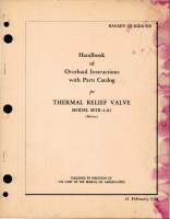 Overhaul Instructions with Parts Catalog for Thermal Relief Valve - Model MTR-4-02 