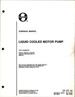 Overhaul Manual with Parts for Liquid Cooled Motor Pump 