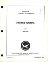 Overhaul Instructions for Kollsman Sensitive Altimeter 1846X-10-04