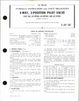Overhaul Instructions with Parts Breakdown for 4-Way. 2-Position Pilot Valve
