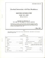 Overhaul Instructions with Parts Breakdown for Motor Generator - Part AM59