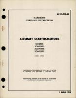 Overhaul Instructions for Starter-Motors - Models 2CM95B13, 2CM95B18, 2CM95B19 
