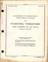 Handbook of Instructions with Parts Catalog for Starting Vibrators 70G7 and 70G7G3