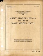 Structural Repair Instructions for BT-13A, BT-15 and SNV-1