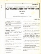 Overhaul Instructions with Parts Breakdown For Inlet Thermostatic By-Pass Control Valve